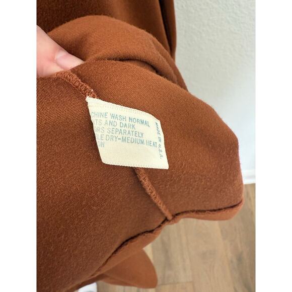 Vintage Vanity Fair Brown White Butterfly Sleeve Zip Up Robe grannycore cottage - Picture 5 of 8